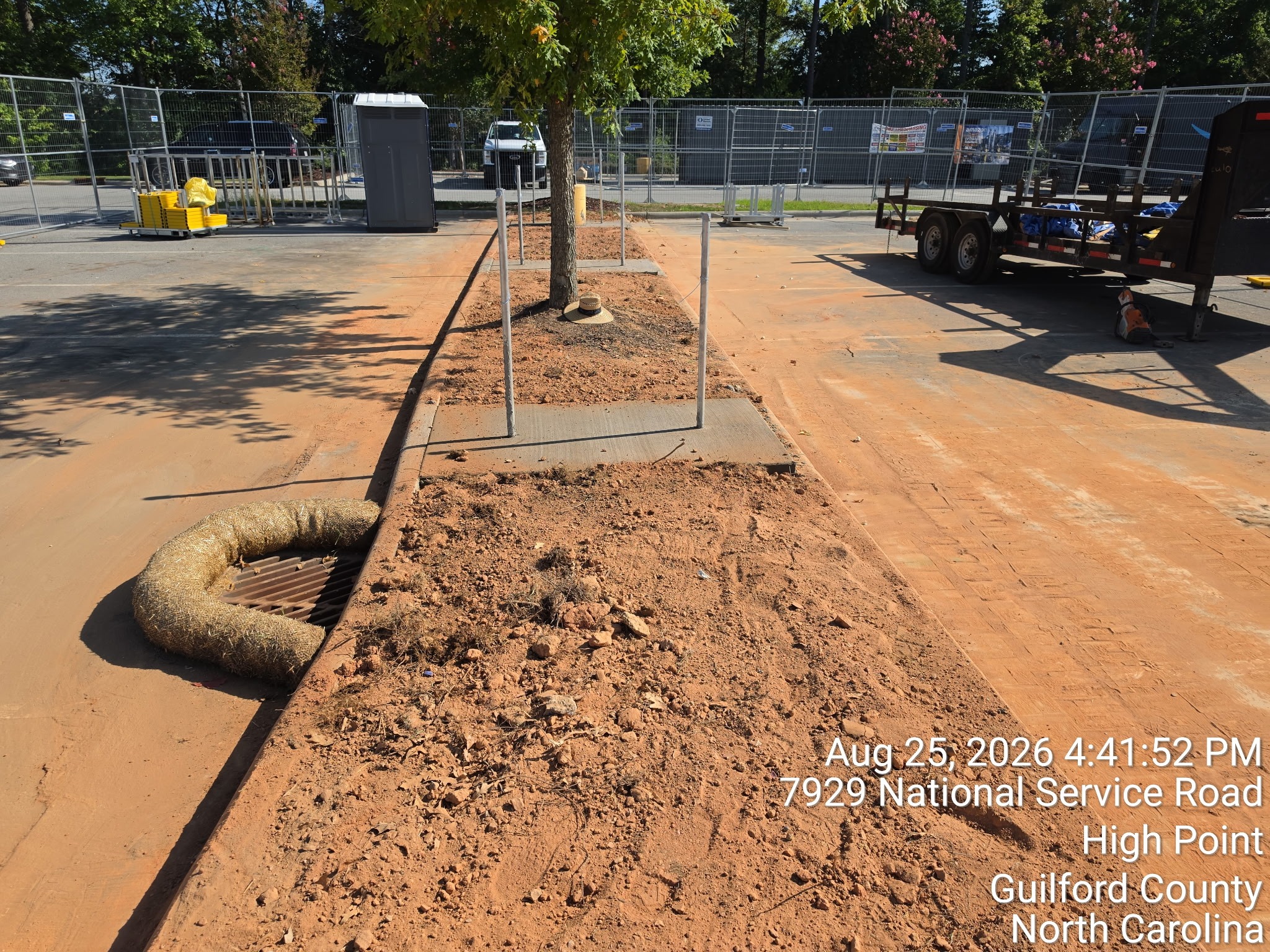 EV charging site preparation in progress