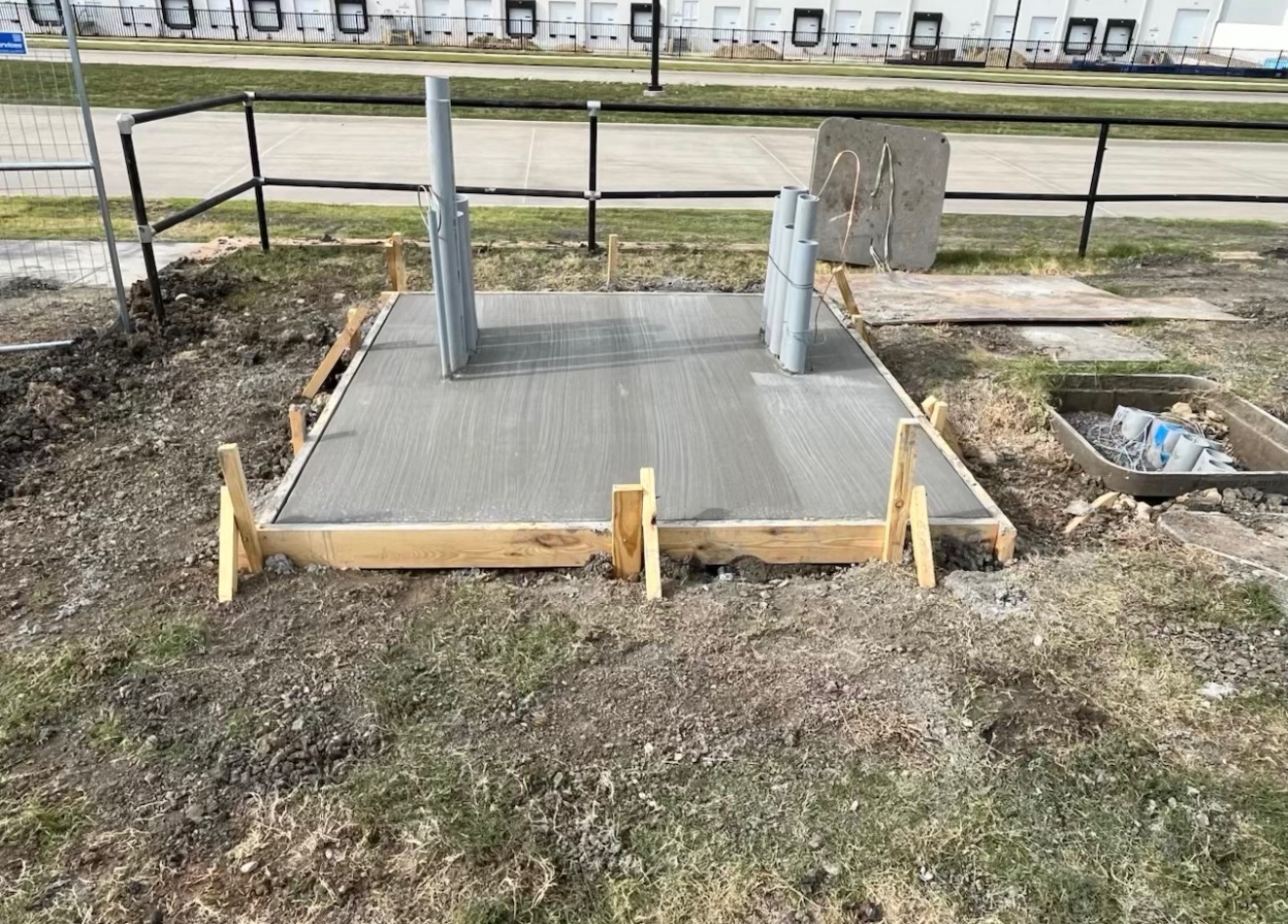 Concrete electrical equipment foundation with conduit stub-ups